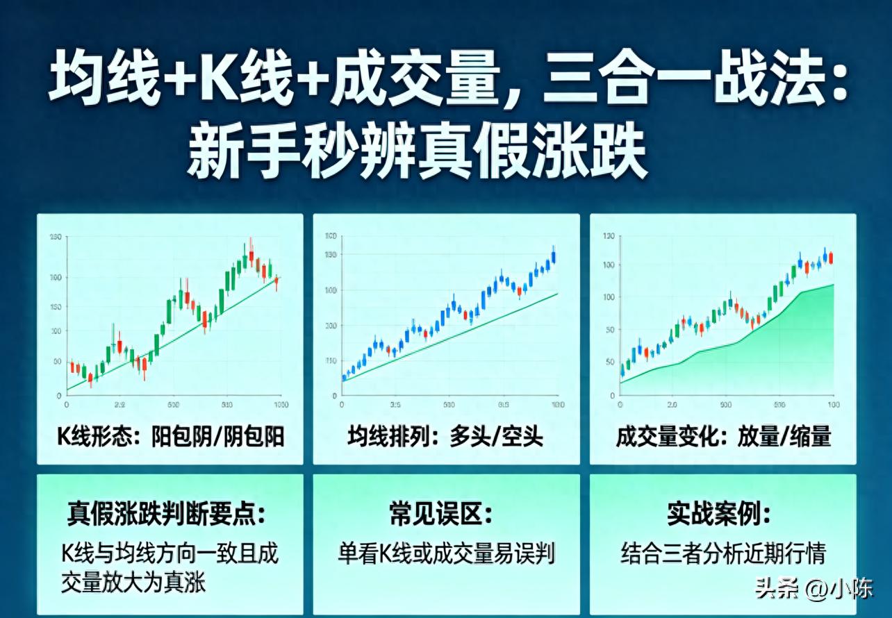真假涨跌判断逻辑_股票常见k线组合形态_均线K线成交量战法