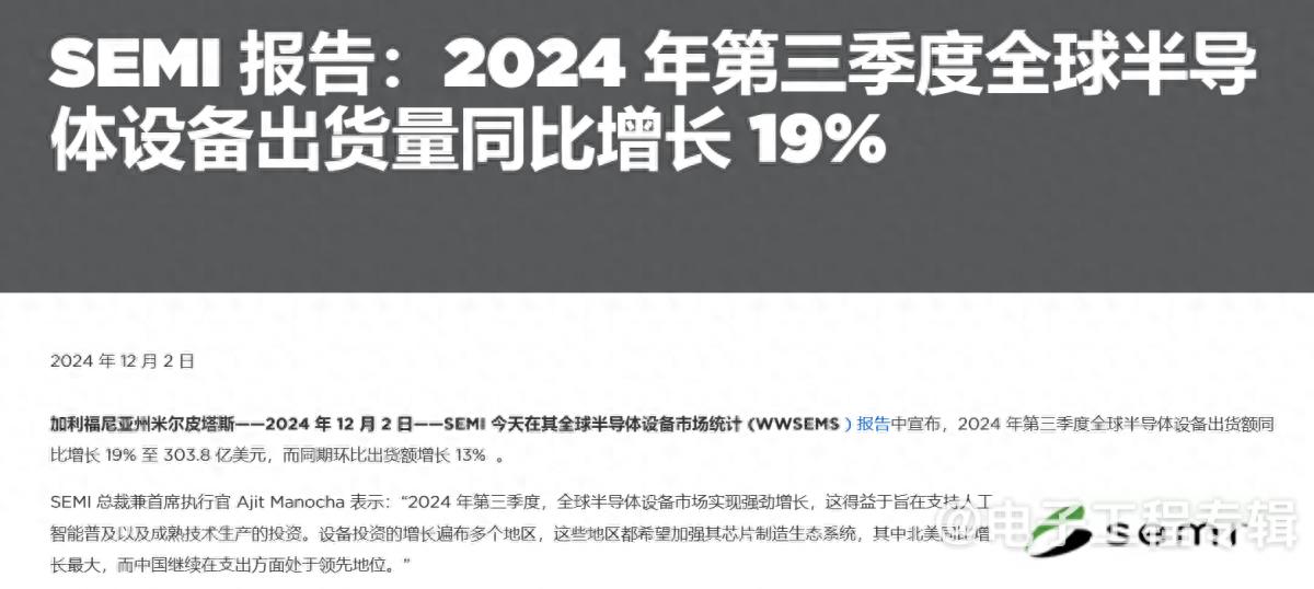 出货额_全球半导体设备出货额增长趋势_中国大陆半导体设备市场收入增长